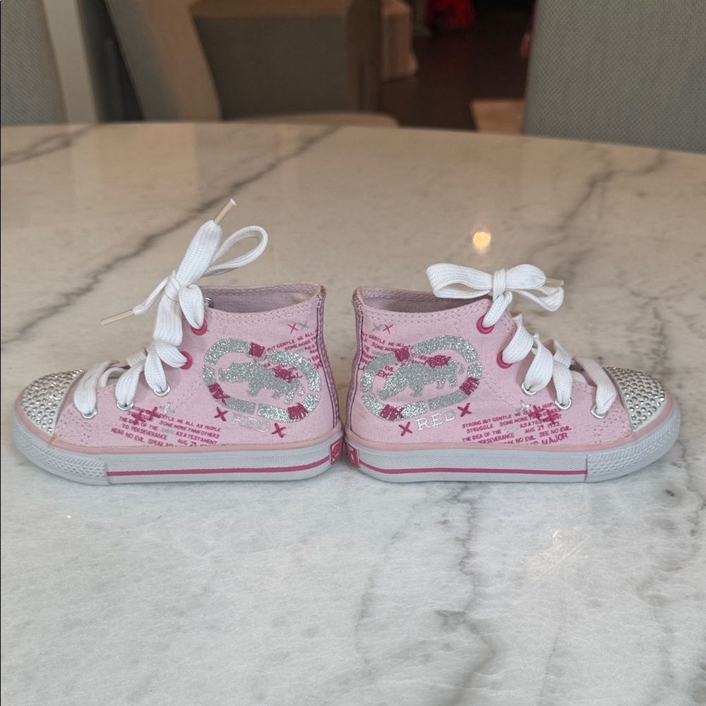 RED by Marc Ecko Stylish Pink Kids High-Top Sneakers